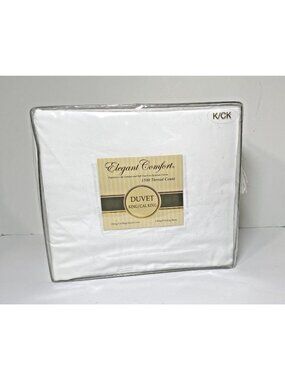 Elegant Comfort King/Cal King Duvet Cover & 2 Sham 105x102 White